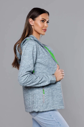 Damska kurtka sportowa typu softshell szaro-limonkowa (DW-21605)