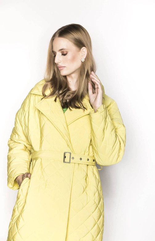 PIKOWANA KURTKA Z KOŁNIERZEM ŻÓŁTA (AG8-8010)