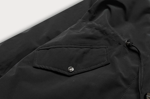 Zimowa parka damska na futerku czarna (W619/1)