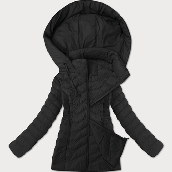 Pikowana kurtka damska z kapturem J Style czarna (16M9238-392)