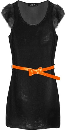 WELUROWA SUKIENKA MINI CZARNA (3687)