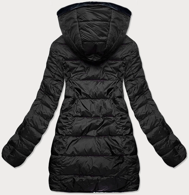 KRÓTKA DWUSTRONNA KURTKA DAMSKA ZIMOWA CZARNA (B9581-1)