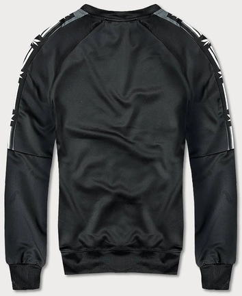 Męska bluza z nadrukiem czarna (8B1108-3)