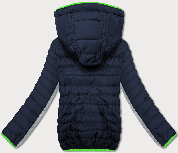 Pikowana sportowa kurtka damska granat-szary (8M915-215)