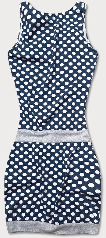 DAMSKA SUKIENKA W GROCHY Z KIESZONKĄ GRANATOWA (1570)