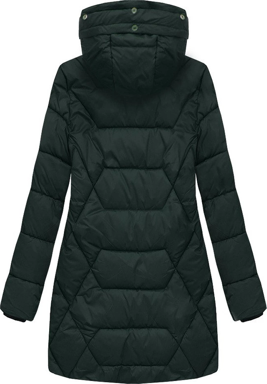 PIKOWANA KURTKA Z KAPTUREM BUTELKOWA ZIELEŃ (B2644)