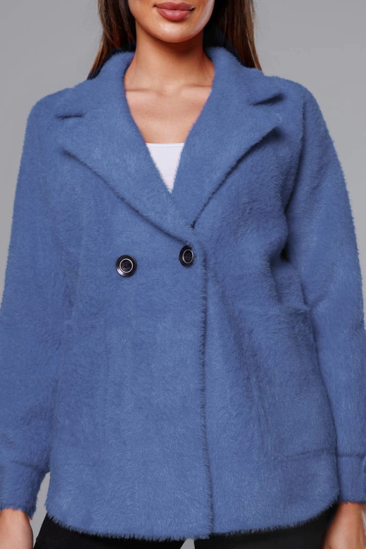 Krótka narzutka alpaka ciemna niebieska (CJ65)