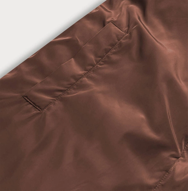 DŁUGA DWUSTRONNA KURTKA ZIMOWA CAMEL/BRĄZ (L22-9852-301/300)