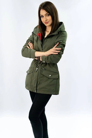 Krótka parka z kapturem army (tlr243)