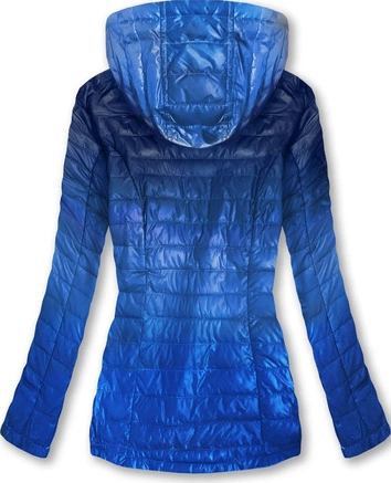 KURTKA OMBRE Z KAPTUREM CHABROWO-GRANATOWA (W616)