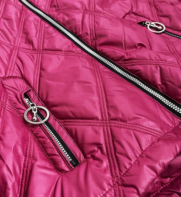 Lekka kurtka damska z kapturem różowa (bh2004big)