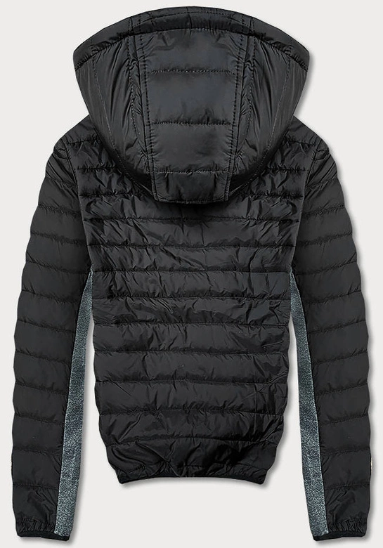 Sportowa kurtka męska z odblaskowymi zamkami czarny-grafit (8M908-392)