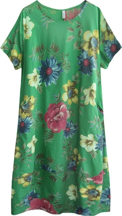 BAWEŁNIANA SUKIENKA OVERSIZE ZIELONA (341ART)