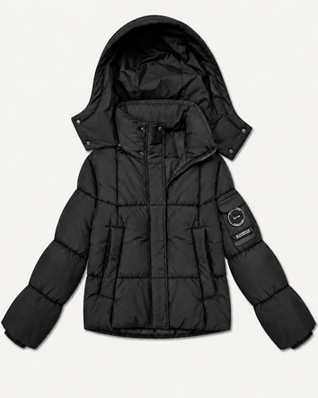 Damska kurtka puffer czarna (B6061-1)