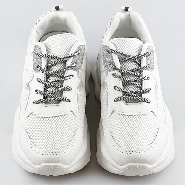 Sznurowane buty sportowe damskie białe (lu-3)