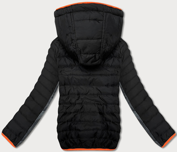 Pikowana sportowa kurtka damska czarny-grafit (8M915-392)