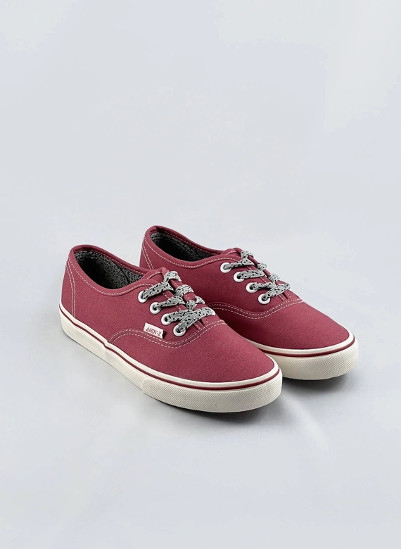 Sznurowane tenisówki damskie ciemny róż (a8879)