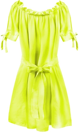 SUKIENKA HISZPANKA Z PASKIEM NEONOWA ŻÓŁTA (279ART)