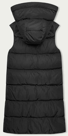 Długa kamizelka damska dwustronna czarna-khaki (B8248-1)