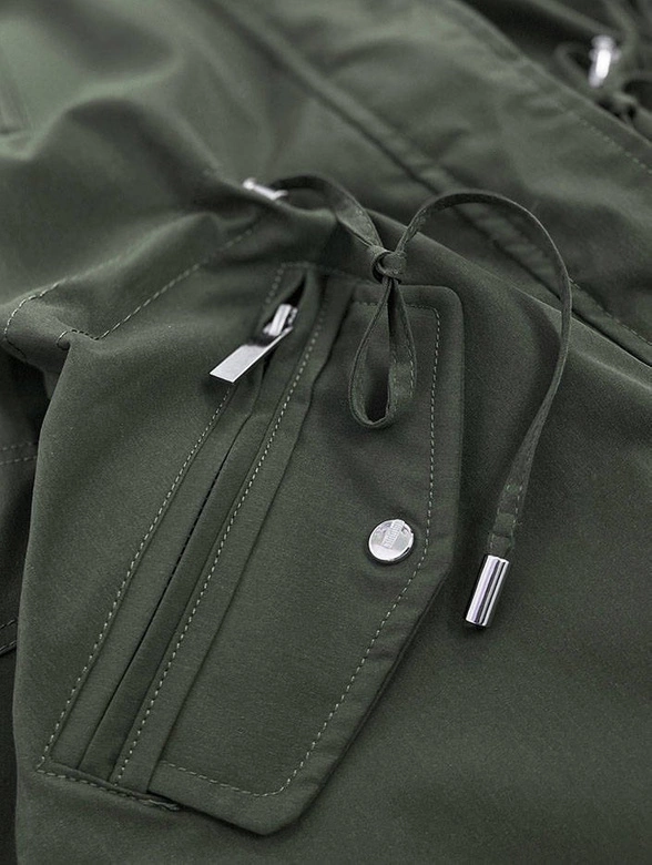 DWUSTRONNA KURTKA DAMSKA KHAKI-CZARNA (W505)