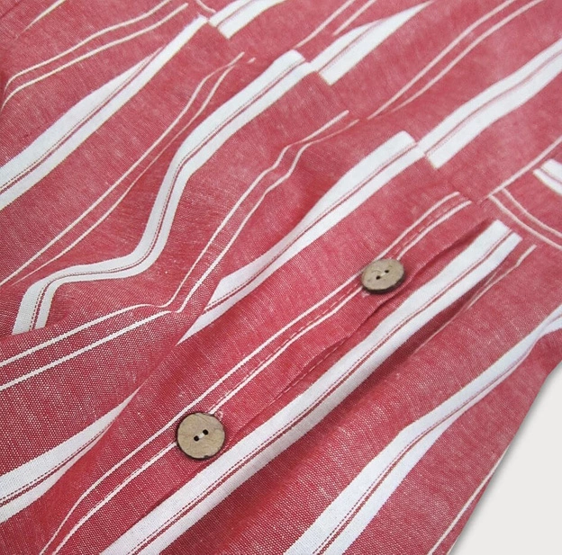 Bawełniana sukienka z guzikami czerwona (345art)