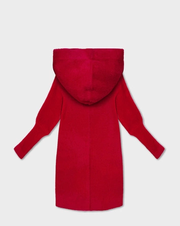Narzutka kurtka alpaka z kapturem czerwona (19905.1)