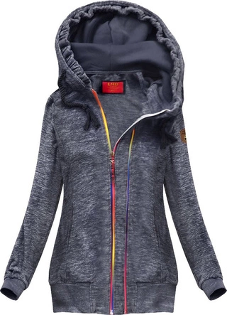 BLUZA Z KOLOROWYM SUWAKIEM GRANATOWA (391)