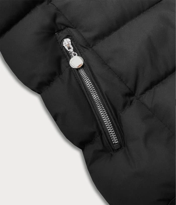 Puchowy bezrękawnik damski czarny (5m719-392)