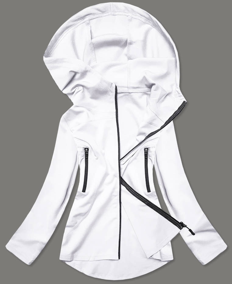 Bluza z asymetrycznym dołem biała (hd153-45)