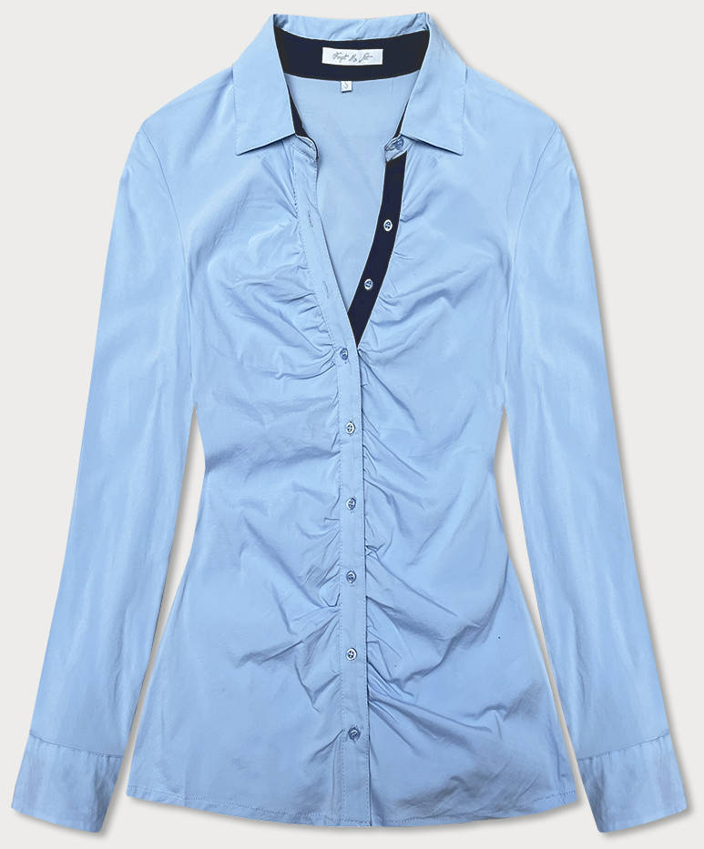 Bluzka z kontrastowymi wstawkami jasnoniebieska (AWD0205)