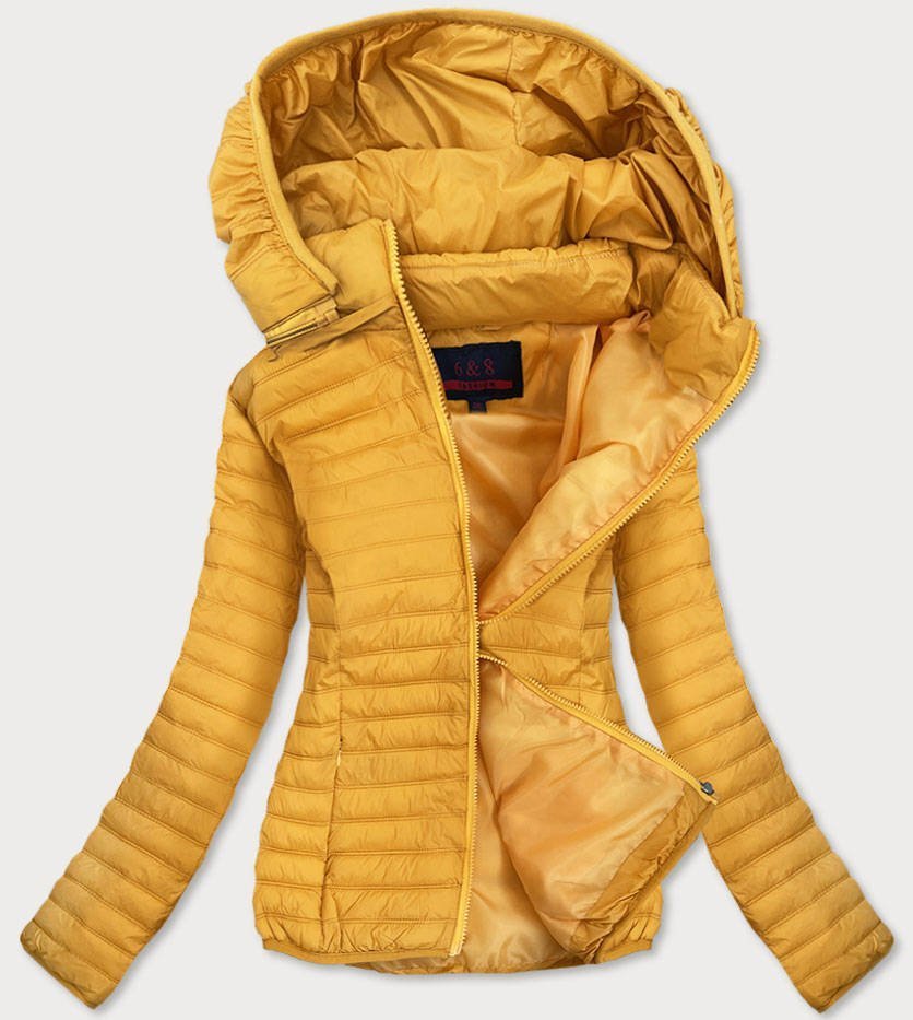 Cienka pikowana kurtka damska żółta (b11-1)