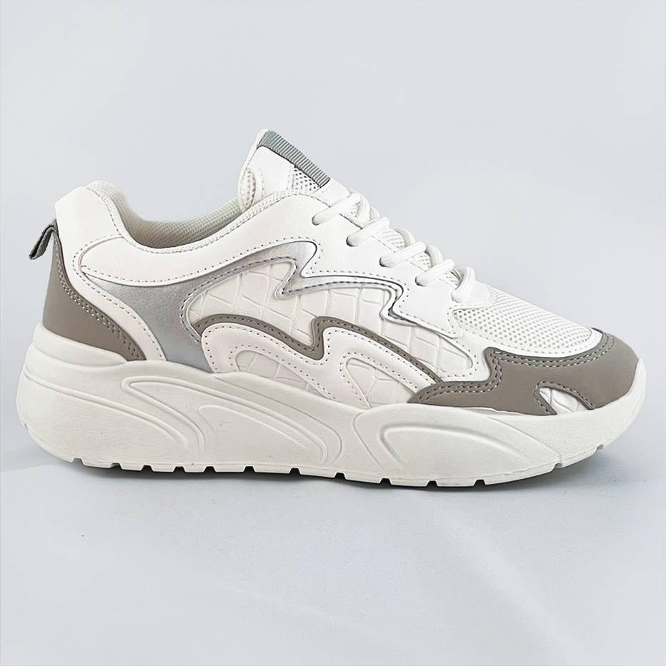 Damskie buty sportowe na platformie białe (c1090)