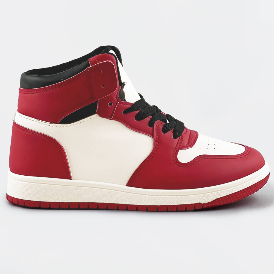 Damskie sneakersy za  kostkę czerwono-białe (xa069)