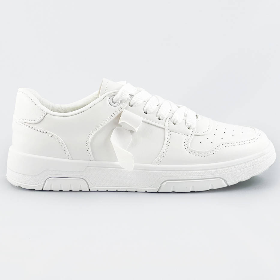Damskie sznurowane sneakersy białe (21-q22)