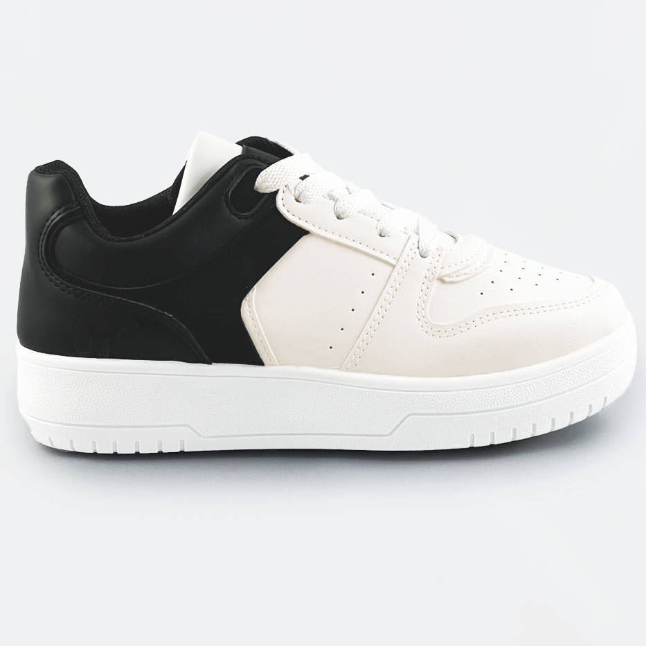 Dwukolorowe sneakersy damskie biało-czarne (xwh2120x)
