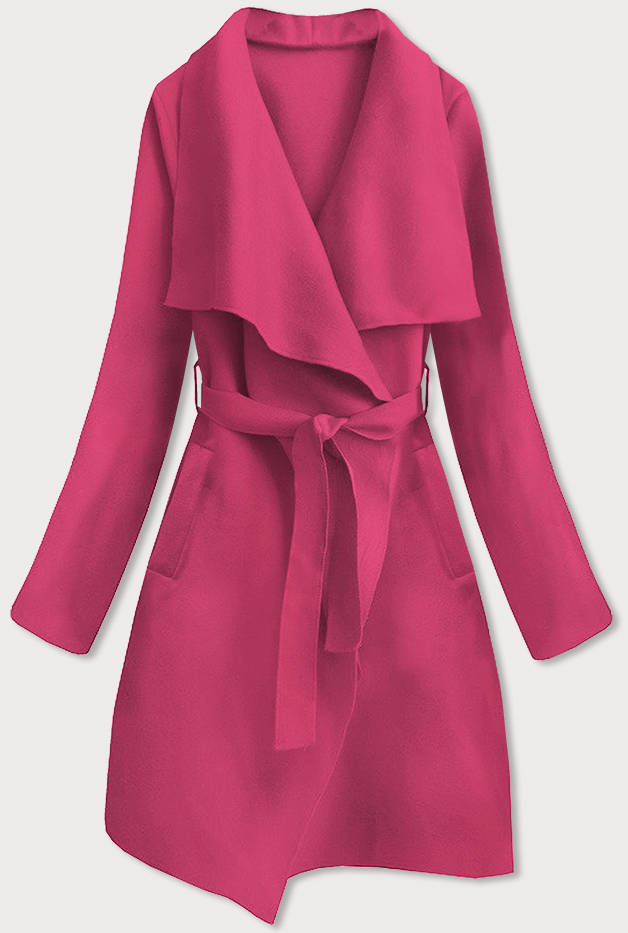 Minimalistyczny płaszcz damski różowy (747ART)