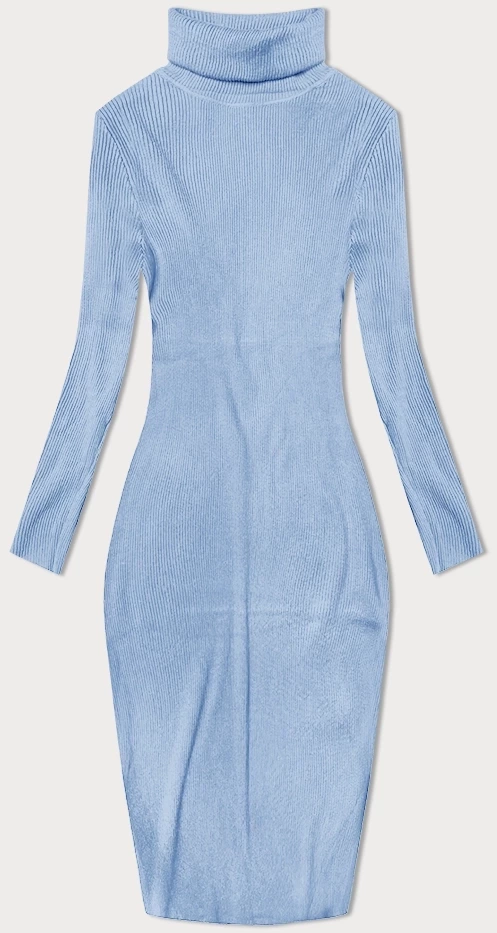Ołówkowa sukienka z golfem niebieska (MM98015)