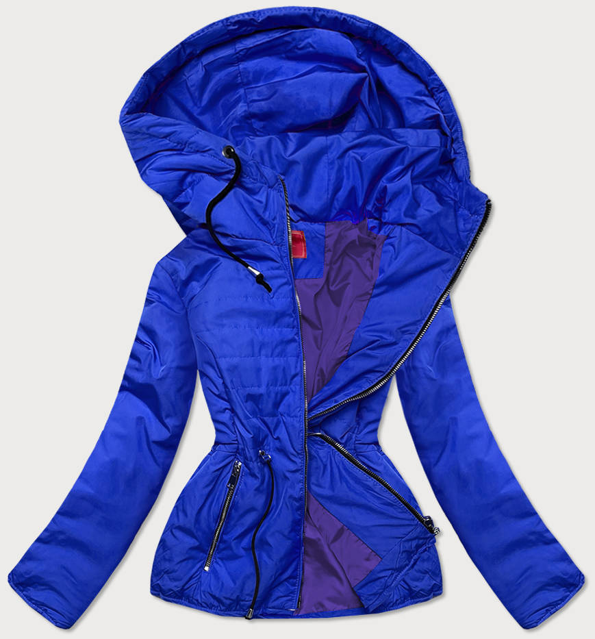 Pikowana przejściowa kurtka damska niebieska (m168)