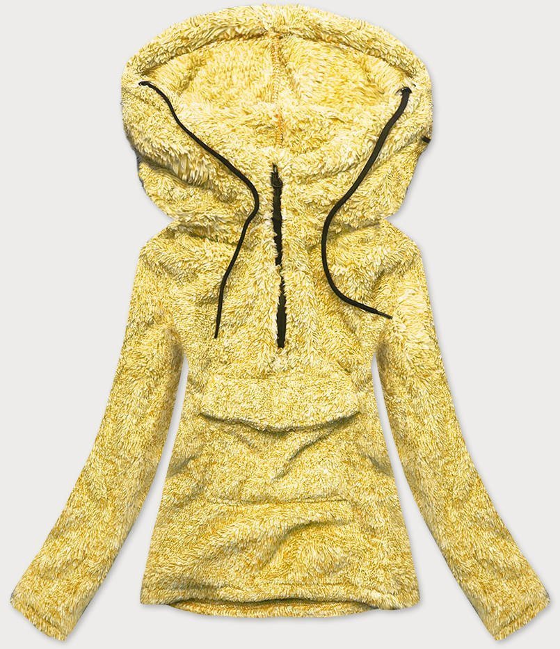 Pluszowa damska bluza melanż żółta (hh008-26)