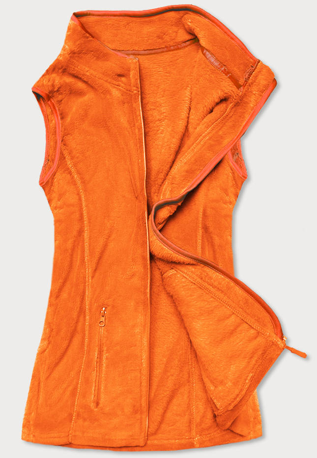 Pluszowa kamizelka damska pomarańczowa neonowa (HH003-34)