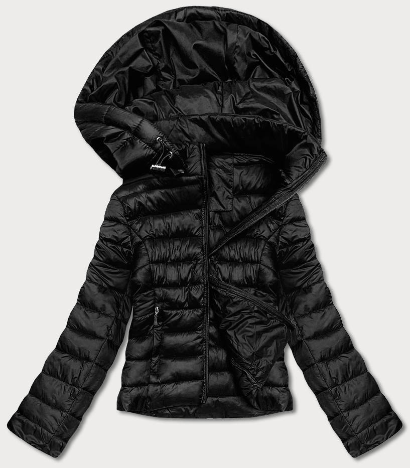 Przejściowa pikowana kurtka damska czarna (23M9001-392)