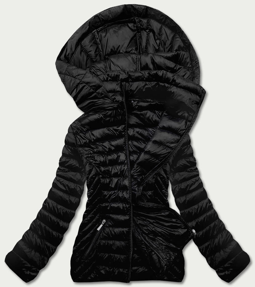 Przejściowa pikowana kurtka damska czarna (5m783-392)