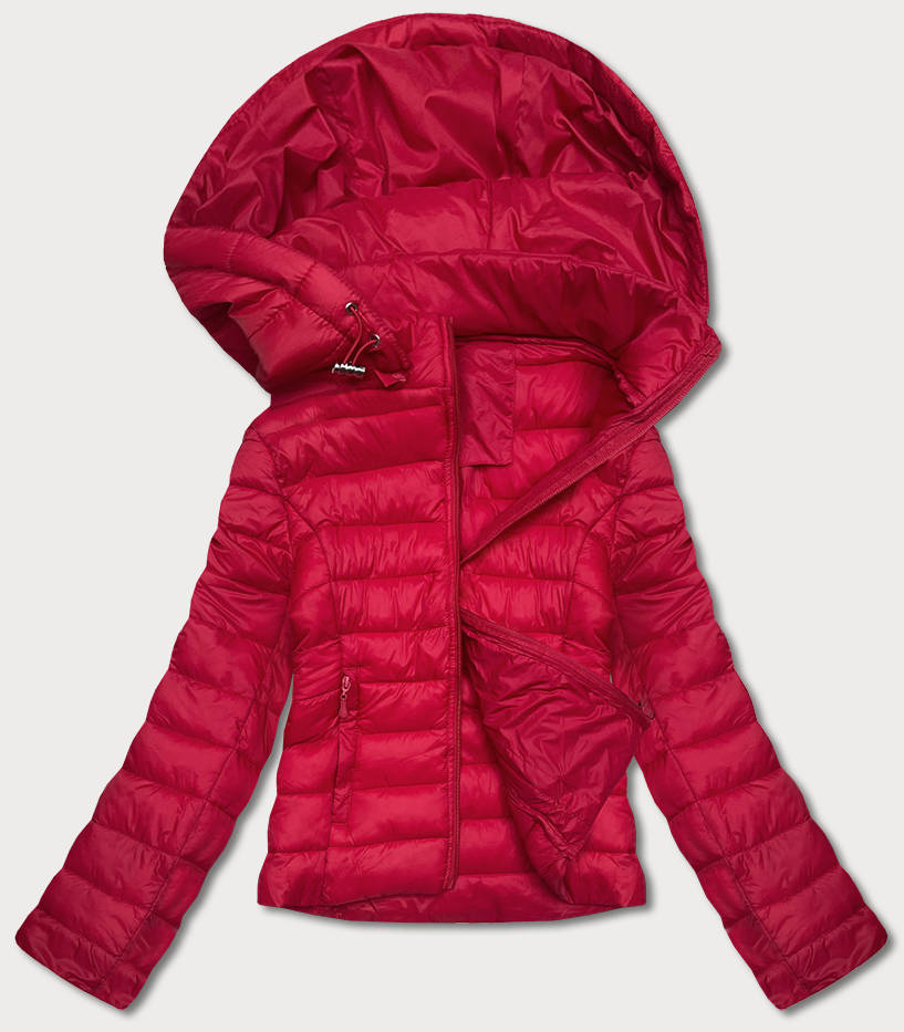 Przejściowa pikowana kurtka damska czerwona (23M9001-275)