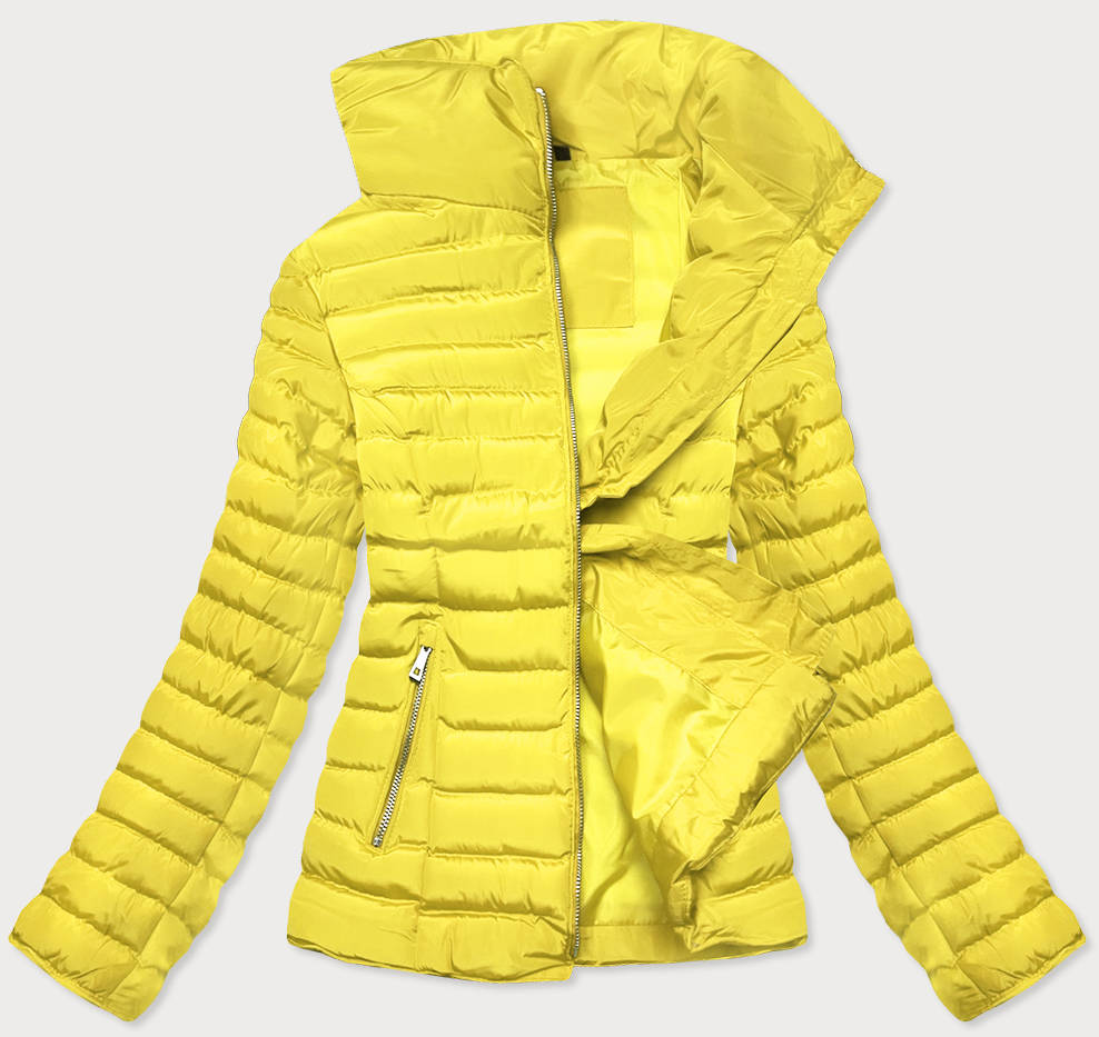 Przejściowa pikowana kurtka damska żółta (23063-3)
