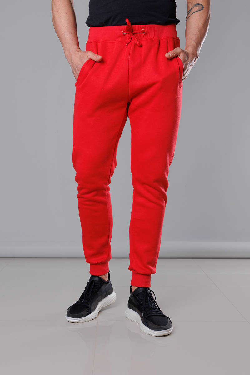 Spodnie dresowe męskie czerwone (68XW01-18)