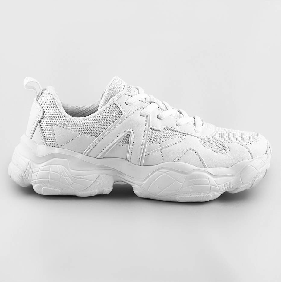 Sznurowane buty sportowe damskie białe (aw100001-02)