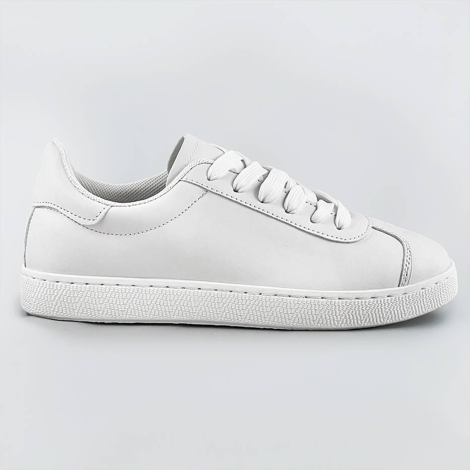 Sznurowane sneakersy damskie białe (bf-025)