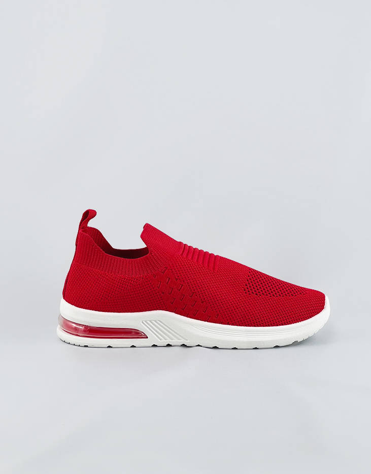 Wsuwane sportowe buty damskie czerwone (ldh886)